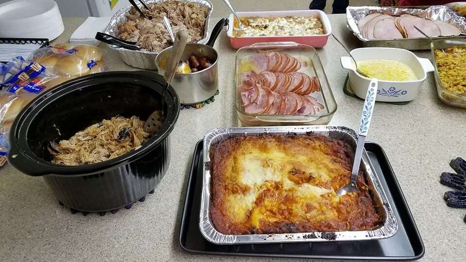 Sunday potluck display