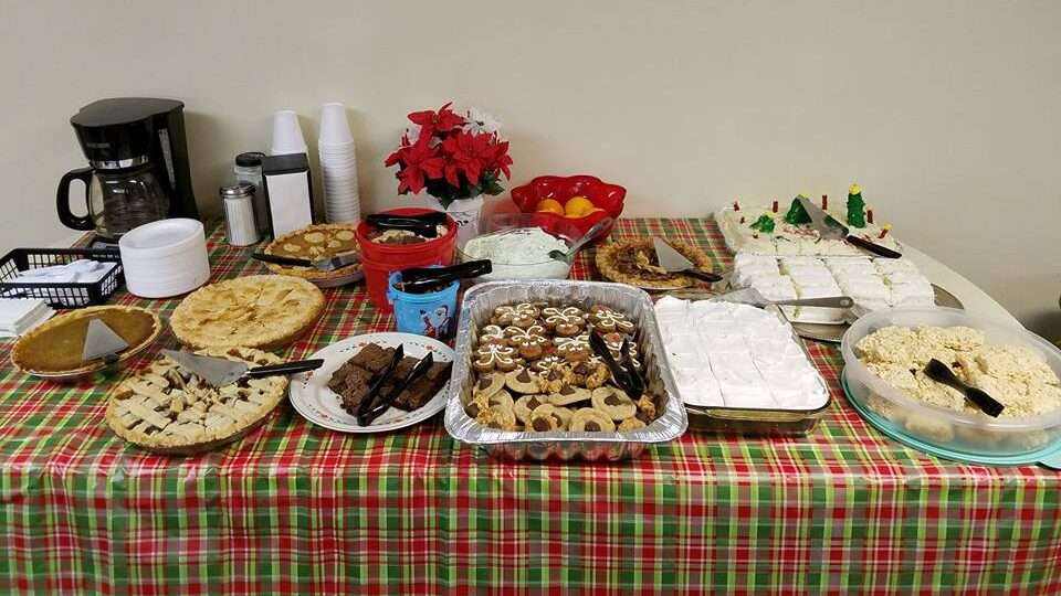 Christmas desserts display