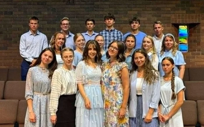 First slavic baptist church youth choir Group image of first slavic baptist church youth choir in three rows