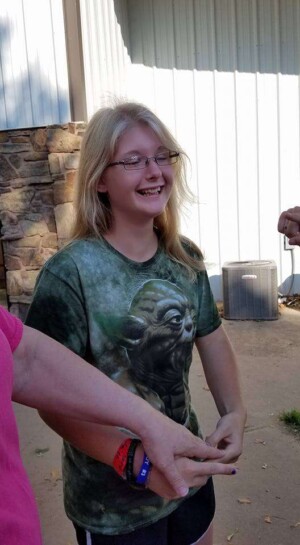 A Colcord FBC youth between activities at grand lake baptist assembly