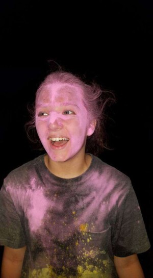 Colcord FBC youth powdered with paint at grand lake baptist assembly