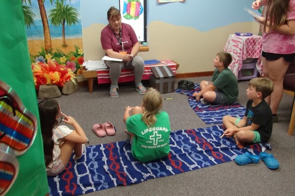 Group of kids in church class