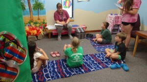 Group of kids in church class